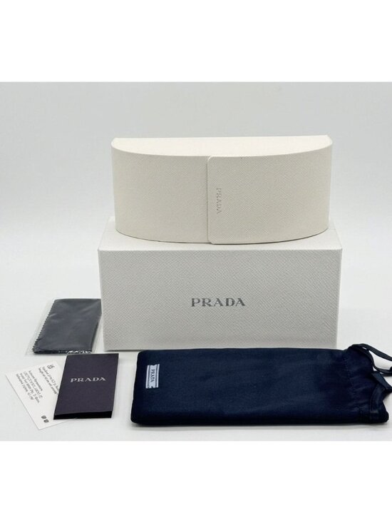 NEW PRADA SUNGLASSES, PRA18S 1AB5S0 BLACK ROUND MODERN EYEWEAR PR A18S 1AB5S0
